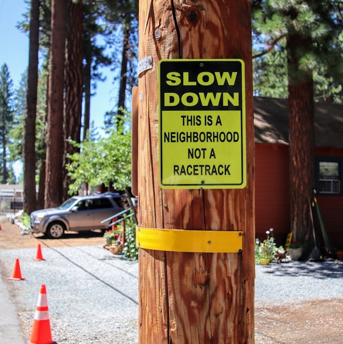 a sign on a tree