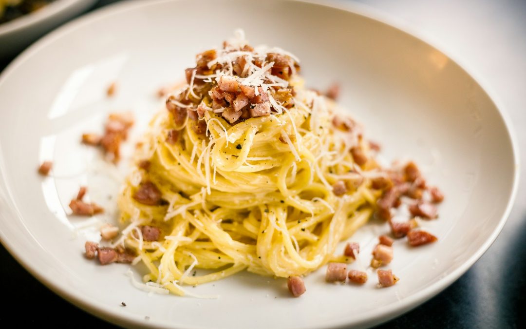 pasta on white ceramic plate