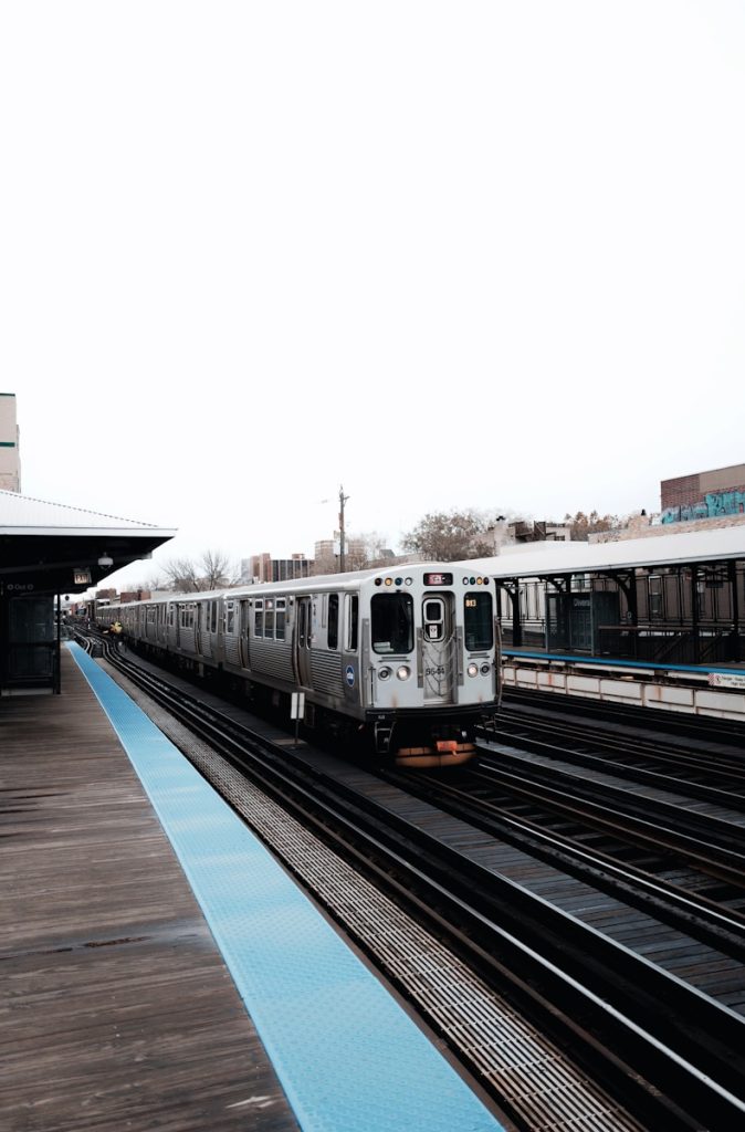 gray train in the train station